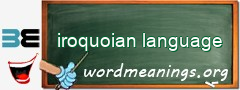WordMeaning blackboard for iroquoian language